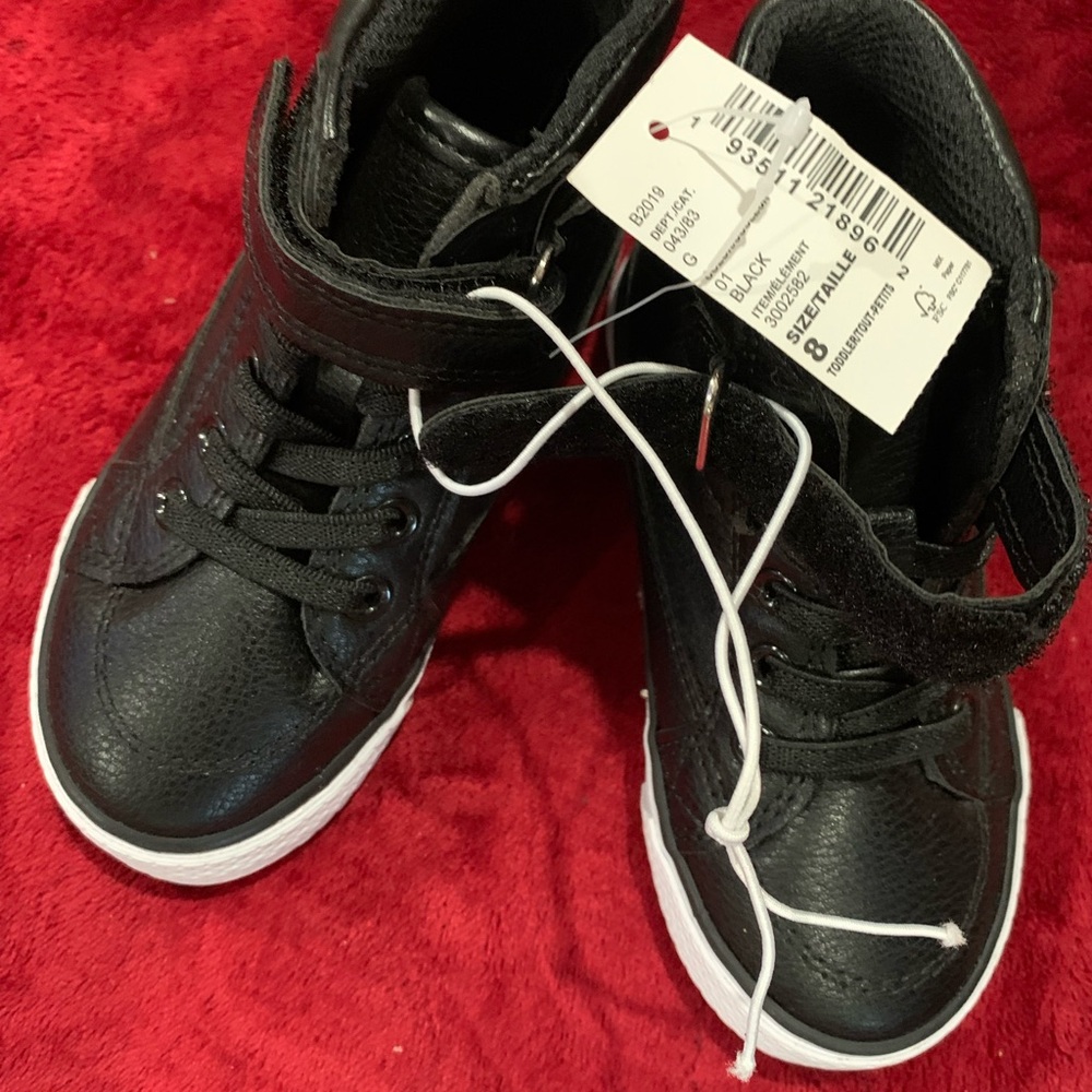 Brand New, Never Worn Children’s Black High Top Sneakers Size 8